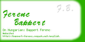 ferenc bappert business card